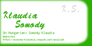 klaudia somody business card